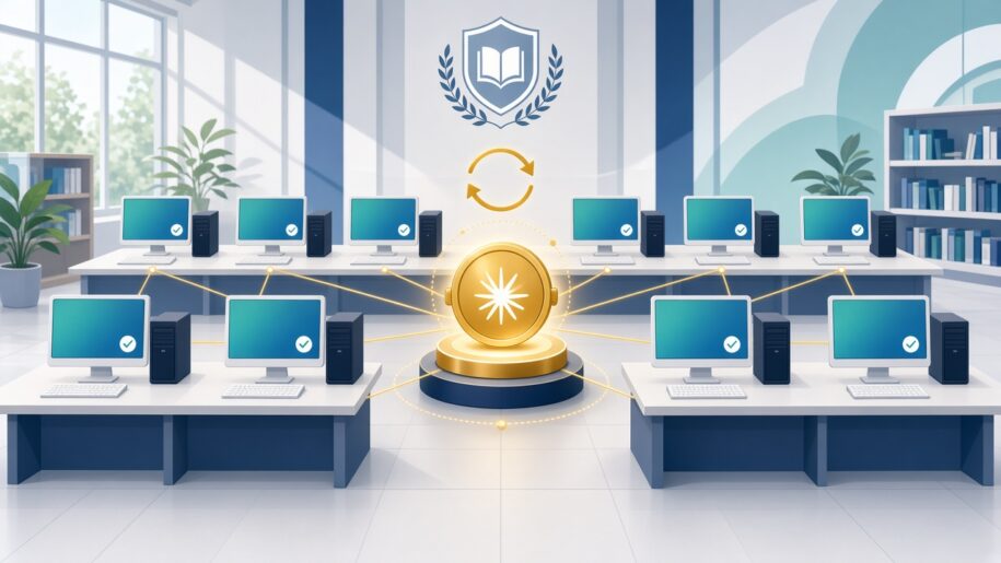 One golden image deployed to every PC in a university computer lab with vDesk